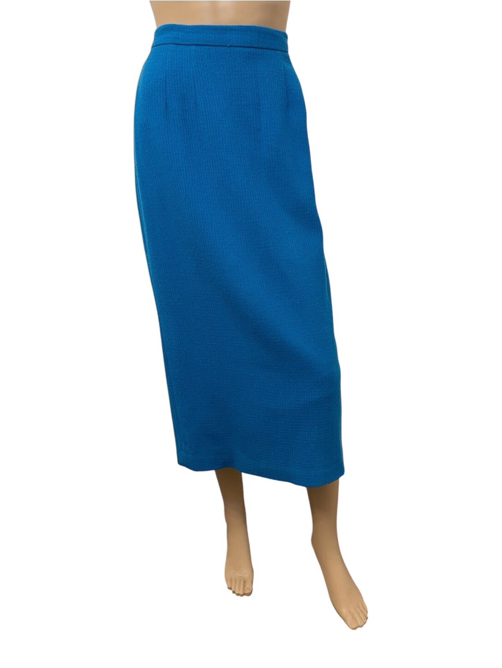 Lily & Taylor Women's Teal Textured Midi Skirt,8